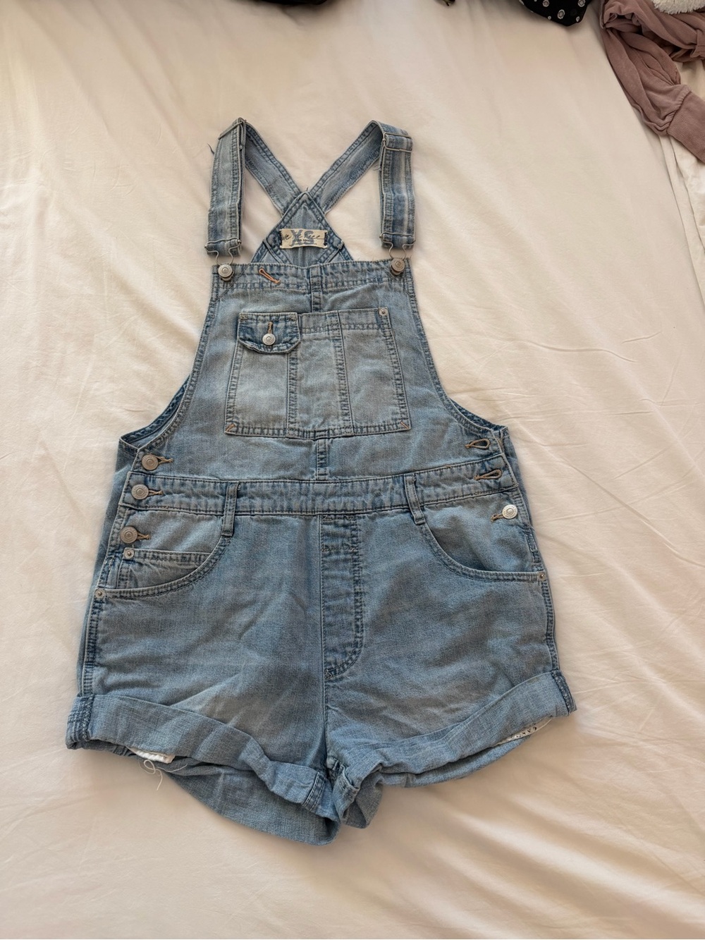 We the free light wash overalls XS